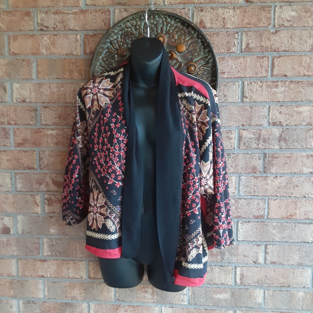 Love Tree Multi Colored Open Front Light kimono
